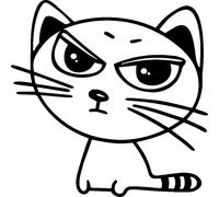 Sticker Caricature Chat en colère