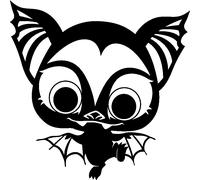 Sticker Caricature chauve souris volant