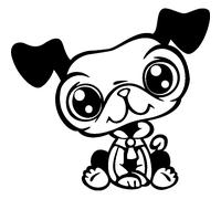 Sticker Caricature chien aux grand yeux