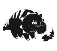 Sticker Caricature dinosaure