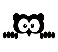 Sticker Caricature grands yeux de Hibou