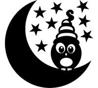 Sticker Caricature hibou dans le ciel