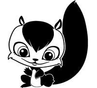 Sticker Caricature petit écureuil souriant