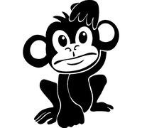 Sticker Caricature petit singe