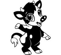 Sticker Caricature veau à deux pattes