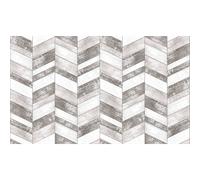 Sticker carrelages sol anti-dérapant effet parquet blanc et gris
