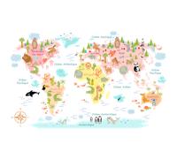 Sticker carte du monde bébé