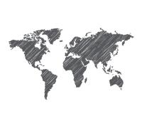 Sticker carte du monde coup de crayon