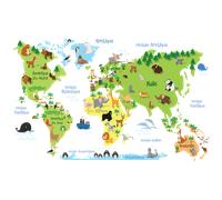 Sticker carte du monde enfants
