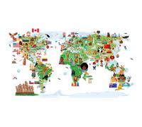 Sticker carte du monde ethnique