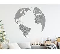 Sticker Carte du monde Globe Circulaire - Nombreuses tailles et couleurs disponibles