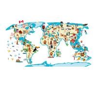 Sticker carte du monde tour des ethnies