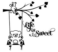 Sticker chambre enfant citation life is sweet