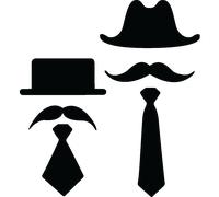 Sticker Chapeaux, moustaches et cravates