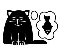Sticker Chat et le poisson