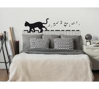 Sticker Chat Piano - Nombreuses tailles et couleurs disponibles