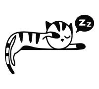 Sticker chaton qui dort étendu