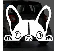 Sticker chien à bord pour voiture Bouledogue 20 cm Blanc - Anakiss