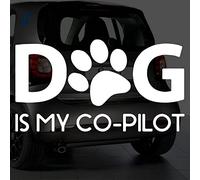 Sticker chien à bord pour voiture Dog is my co-pilot 20 cm Blanc - Anakiss
