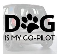 Sticker chien à bord pour voiture Dog is my co-pilot 20 cm Noir - Anakiss