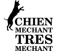 Sticker Chien mechant, très mechant
