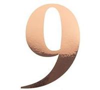 sticker chiffre 9 autocollant 15cm or rose - artifetes 91530 Rose G