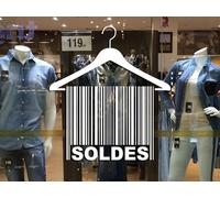 Sticker Cintre Code barre Texte Personnalisable - Nombreuses tailles et couleurs disponibles
