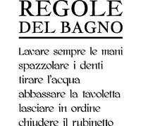 Sticker citaiton Regole del bagno