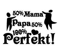 Sticker citation 50% Papa 50% Mama