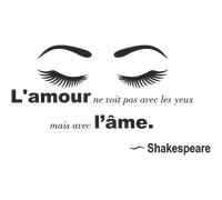 Sticker citation amour l'amour ne se voit pas ... - Shakespeare