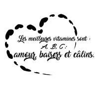 Sticker citation amour les meilleurs vitamines sont a, b, c