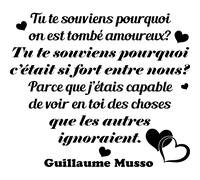 Sticker citation amour tu te souviens pourquoi ... - G. Musso