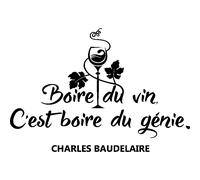 Sticker citation Boire du vin, c'est ... - Charles Baudelaire
