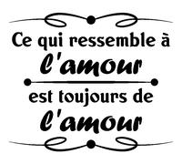 Sticker citation ce qui ressemble à l'amour ...