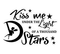 Sticker citation chambre Kiss me under the light