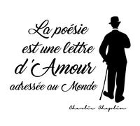 Sticker citation Charlie Chaplin - La poésie & l'amour