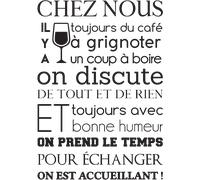 Sticker citation Chez nous on est accueillant