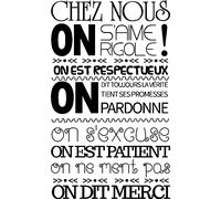 Sticker citation Chez nous, on s'aime, on rigole