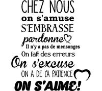 Sticker citation Chez nous on s'amuse s'embrasse