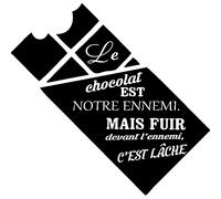 Sticker citation chocolat tablette de chocolat