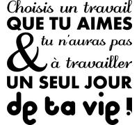 Sticker citation Choisis un travail que tu aimes