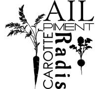 Sticker citation cuisine ail, piment, carotte, radis
