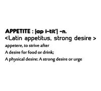 Sticker citation cuisine Appetite: A desire for food