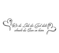 Sticker citation cuisine Wo die liebe den tisch deckt