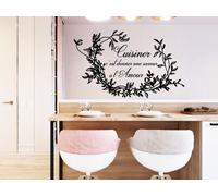 Sticker Citation Cuisiner avec Amour - Nombreuses tailles et couleurs disponibles