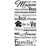 Sticker citation dans cette maison nous sommes une famille