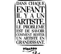 Sticker citation Dans chaque enfant - Picasso