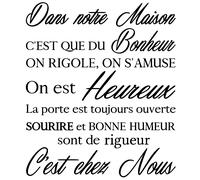 Sticker citation dans notre maison c'est que du bonheur