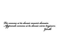 Sticker citation de Gandhi "Apprends comme si tu devais vivre toujours"