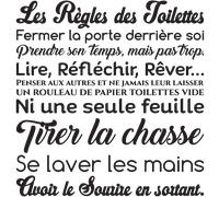 Sticker citation design Les règles des toilettes
